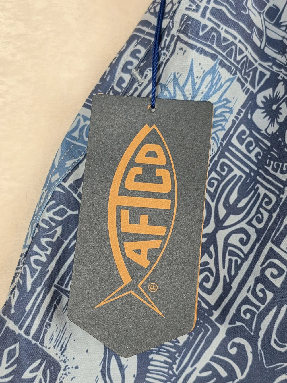 AFTCO Strike Shorts Mens S Bering Sea Print Fishing Swim Trunks NWT
